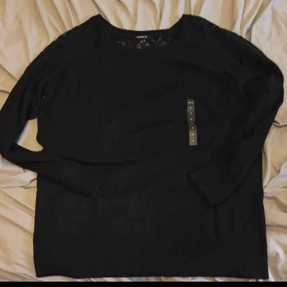 COPY - Black Torrid Lace Inset Sweater NWT - Picture 4 of 4